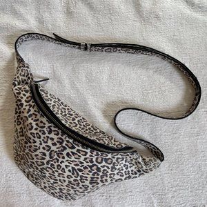 OAK NYC New York Leopard Fanny Bum Pack Sling Purse Leather